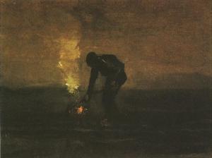 1883 Peasant Burning Weeds