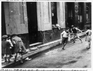 Children-at-play-in-narrow-street,-Paris,-France-LOT-2594,-no.-49-2...-painting-artwork-print