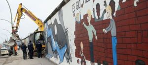 Section of berlin wall due for demolition
