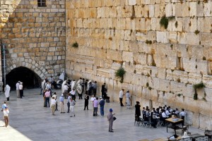 The wailing Wall here Jews still mourn the destruction of the Temple