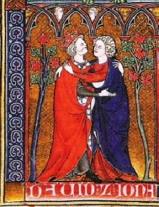 Medieval image of David and Jonathan