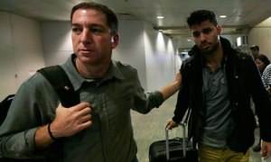 Journalist Glenn Greenwald and Partner at Airport