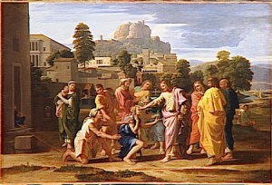 Jesus heals Bartimeus by Nicolas Poussin