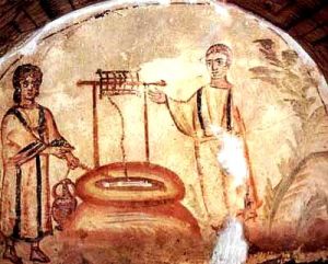 Early Chhristian image of Jesus and woman at the well