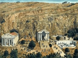 Reconstruction of Caesarea Philippi against its actual location