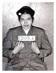 Rosa Parks, arrested for opposing prejudice in Montgomery Alabama