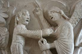 Yaakov wrestling from Sainte Madeleine, Vezelay, France